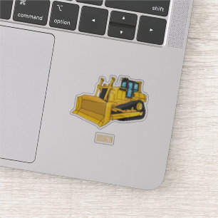 Bulldozer cartoon illustration sticker