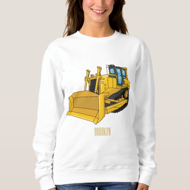 Bulldozer cartoon illustration sweatshirt (Front)