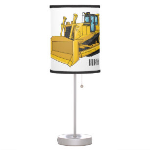 Bulldozer cartoon illustration table lamp
