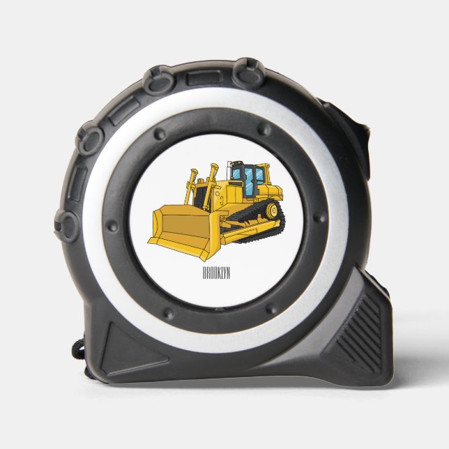 Bulldozer cartoon illustration tape measure (Front)