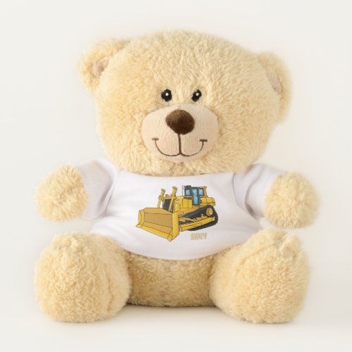 Bulldozer cartoon illustration teddy bear