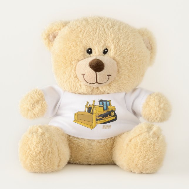 Bulldozer cartoon illustration teddy bear (Front)