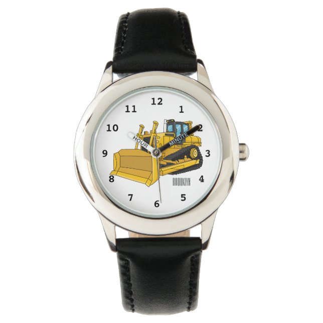 Bulldozer cartoon illustration watch (Front)