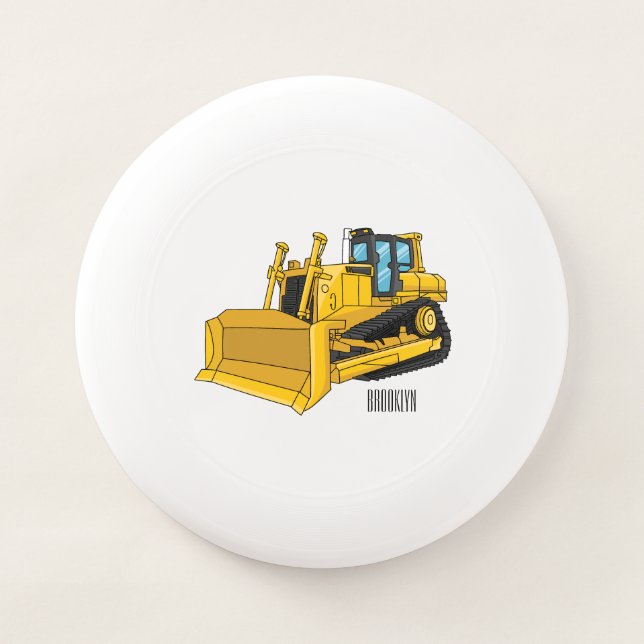 Bulldozer cartoon illustration Wham-O frisbee (Front)