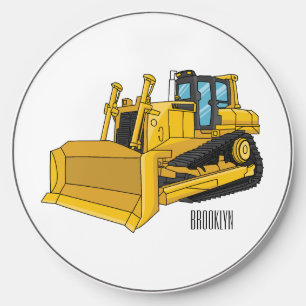 Bulldozer cartoon illustration wireless charger 