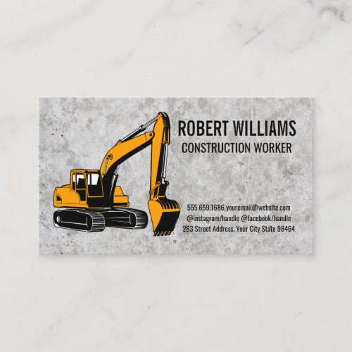 Bulldozer  Concrete  Appointment Card