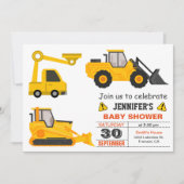 Bulldozer Construction Baby Shower Invitation (Front)