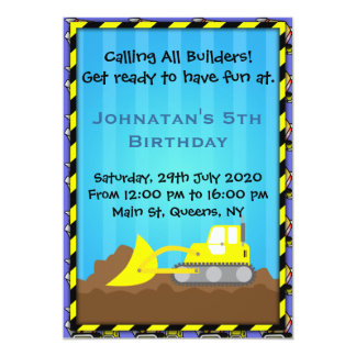 Bulldozer Birthday Invitations 10