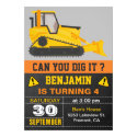 Bulldozer Construction Birthday Party Invitation