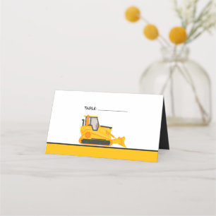 Bulldozer Construction Birthday Place Card