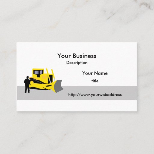 Customizable Bulldozer Construction Business Card