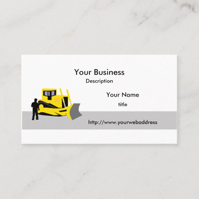 Bulldozer Construction Business Card (Front)