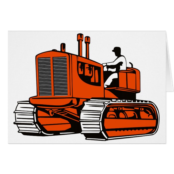 bulldozer construction equipment machinery greeting card