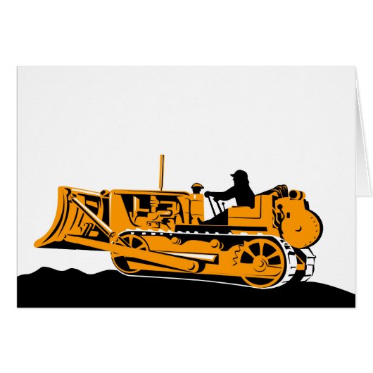 bulldozer construction equipment machinery cards (Front Horizontal)