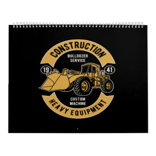 Bulldozer construction heavy equipment calendar