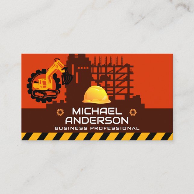 Bulldozer | Construction Site Business Card (Front)