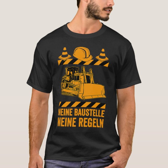Bulldozer construction site house construction con T-Shirt (Front)