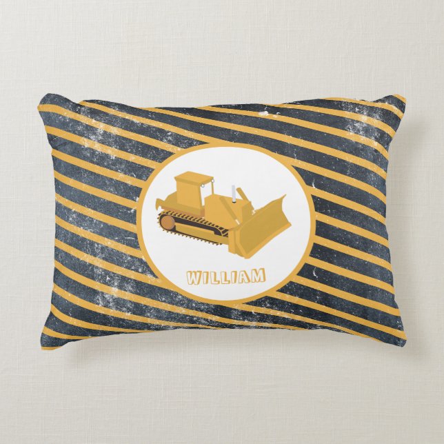 Bulldozer Construction Truck  Accent Pillow (Front)