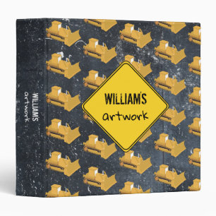 Bulldozer Construction Truck Boys Artwork Artist  3 Ring Binder
