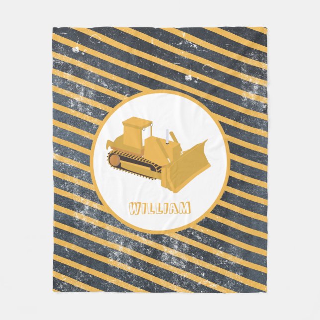Bulldozer Construction Truck  Fleece Blanket (Front)