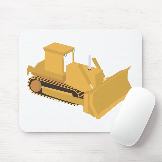 Bulldozer Construction Truck Mouse Pad (With Mouse)