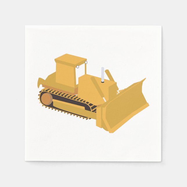 Bulldozer Construction Truck Napkins (Front)