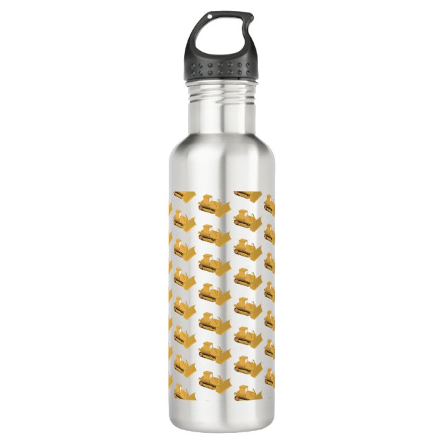 Bulldozer Construction Trucks Stainless Steel Water Bottle (Front)