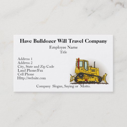 Customizable Bulldozer Dozer Business Cards