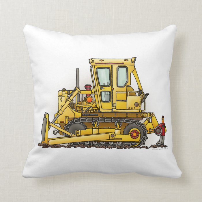 Bulldozer Dozer Pillow