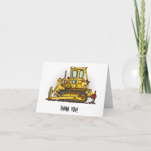 Bulldozer Dozer Thank You Card