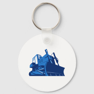 bulldozer front retro keychain