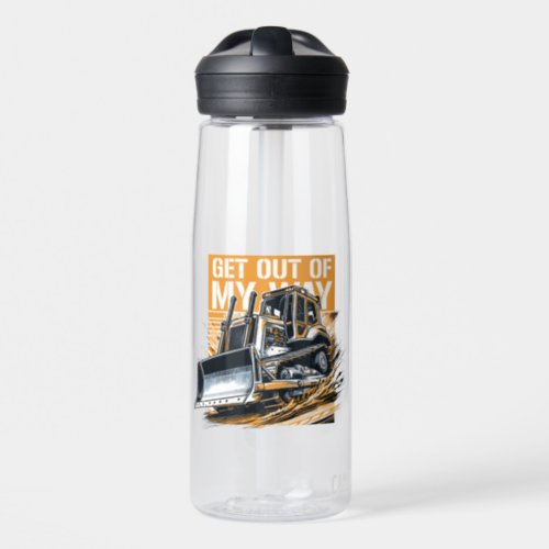 Bulldozer get out of my way water bottle