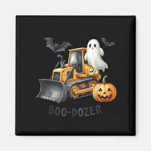 Bulldozer Halloween Boo Dozer Construction Truck B Magnet
