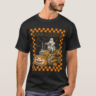 Bulldozer Halloween Boo Dozer Construction Truck B T-Shirt