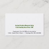 Bulldozer Heavy Road Construction Earth Moving Business Card (Back)