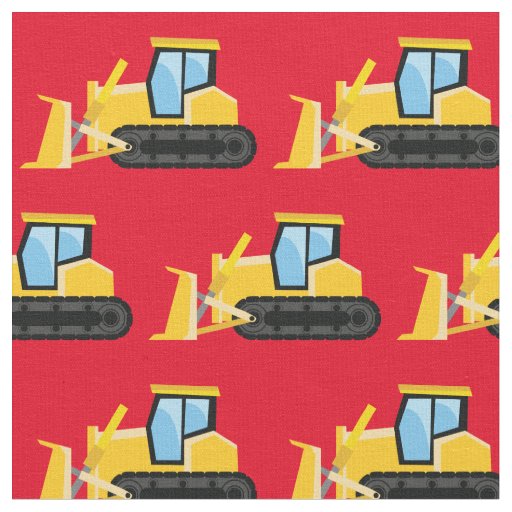 Bulldozer Kids Boys Construction Truck Vehicles Fabric