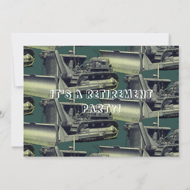 BULLDOZER OPERATING ENGINEER RETIREMENT INVITATION (Front)