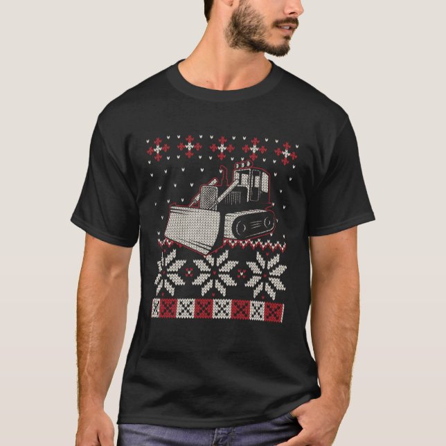Bulldozer Operator Ugly Christmas Sweater Heavy Eq (Front)