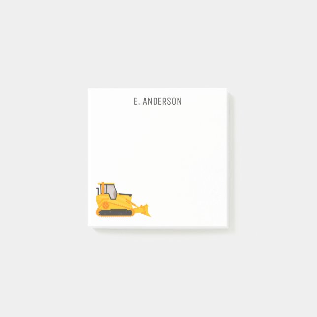 Bulldozer Personalized Post-it Notes (Front)
