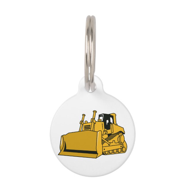 Bulldozer Pet ID Tag (Front)