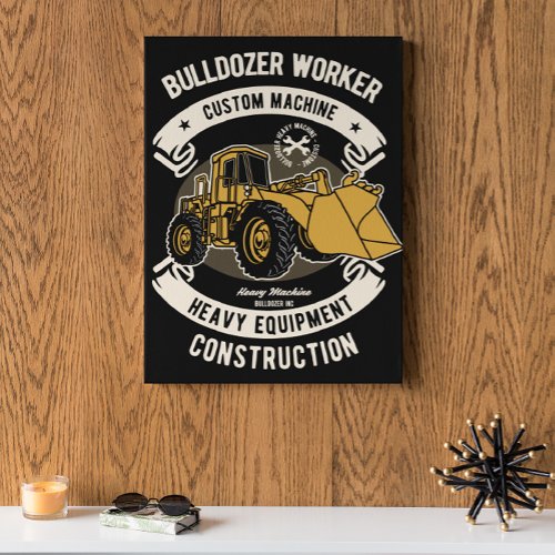 Bulldozer Worker Heavy Construction   Metal Print