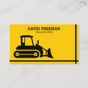 Bulldozer Yellow & Black Construction Business Card