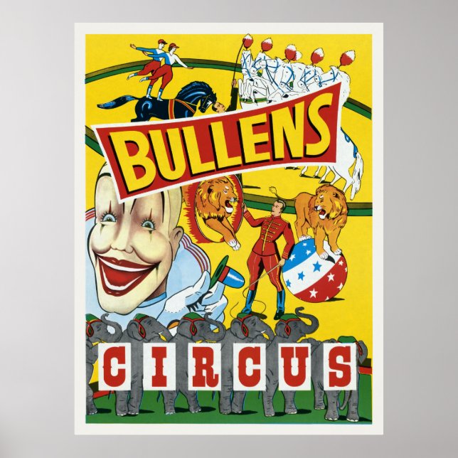 Bullens Circus Vintage Poster 1930s (Front)