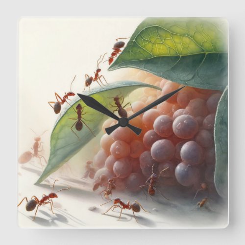 Bullet Ants in the Morning Light IREF454 _ Waterco Square Wall Clock