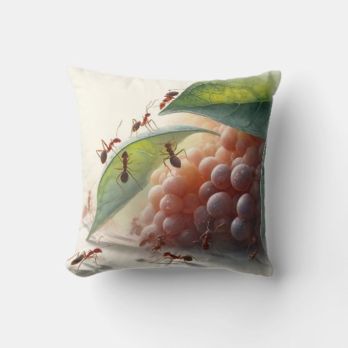 Bullet Ants in the Morning Light IREF454 _ Waterco Throw Pillow
