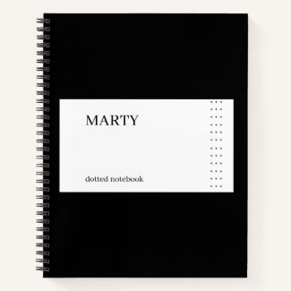 Bullet Black Notebook with Monogram