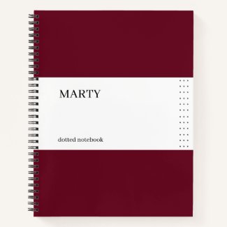Bullet Burgundy Notebook with Monogram