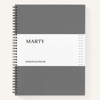 Bullet Grey Notebook with Monogram