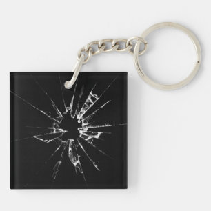 Bullet Hole in Glass Keychain
