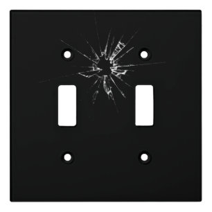 Bullet Hole in Glass Light Switch Cover
